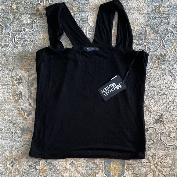 Michael Lauren Black Fitted Tank Top - Picture 3 of 6